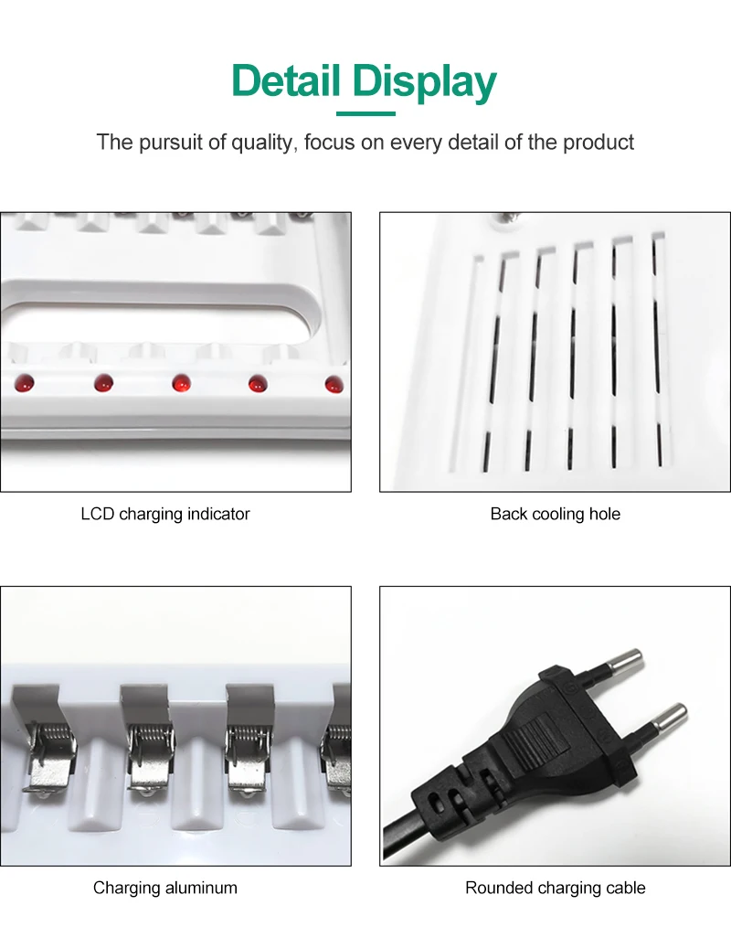 4 Slots AA/AAA Ni-MH/Ni-Cd Batteries Charger Universal Battery Charger Rechargeable Battery Charger EU US Plug