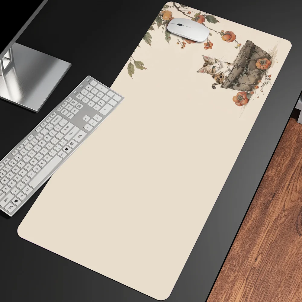 Chinese Ink Style Cat XXL Size Non-slip Wear-resistant for Desk Mat Laptop Office tablepad Gaming Mousepad Notebook Keyboard Pad