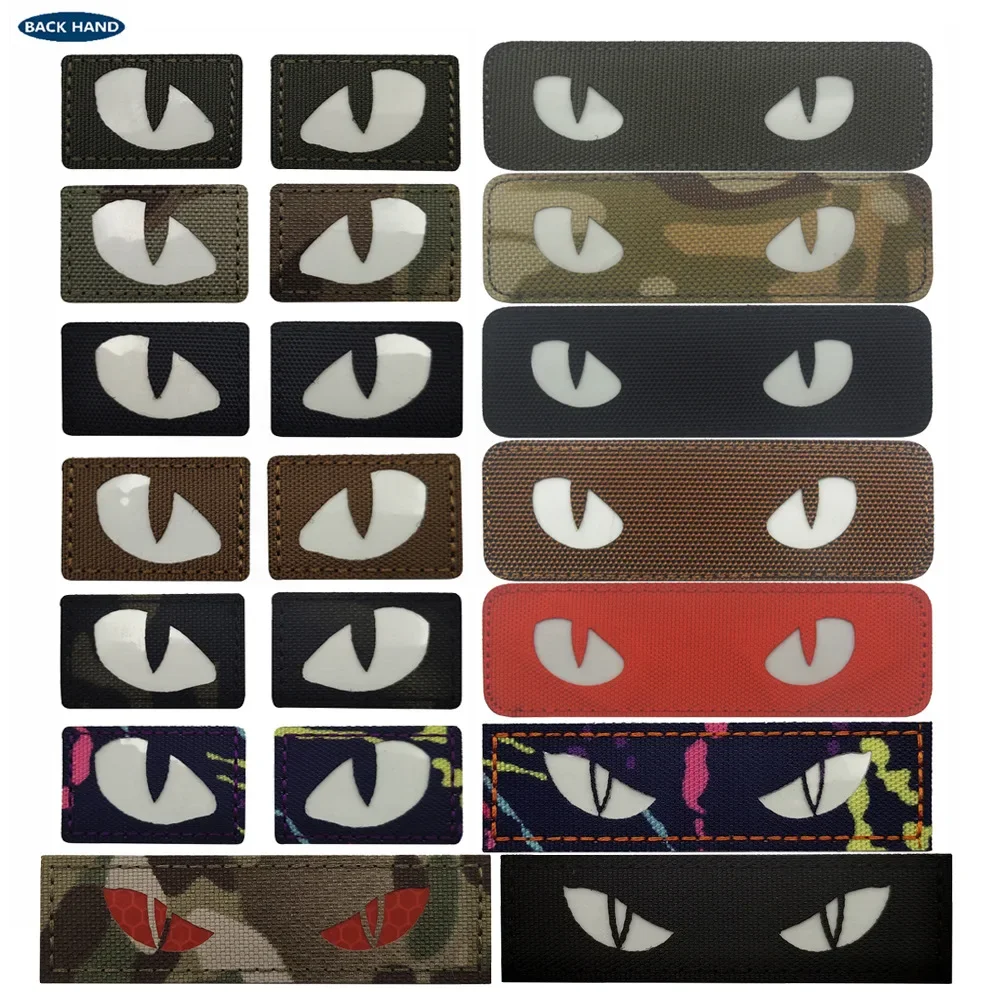 Outdoor Glow-in-the-dark Devil's Eye Cat's Eye Morale Tactical Badge Reflective Pack Sticker Badge Military Patch for Clothing