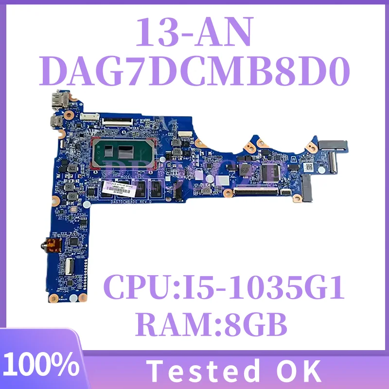 

DAG7DCMB8D0 For HP Pavilion 13-AN Motherboard i5-1035G1 CPU+8G RAM IN-Built L68367-601 L68367-501 L68367-001 TEST Working Good