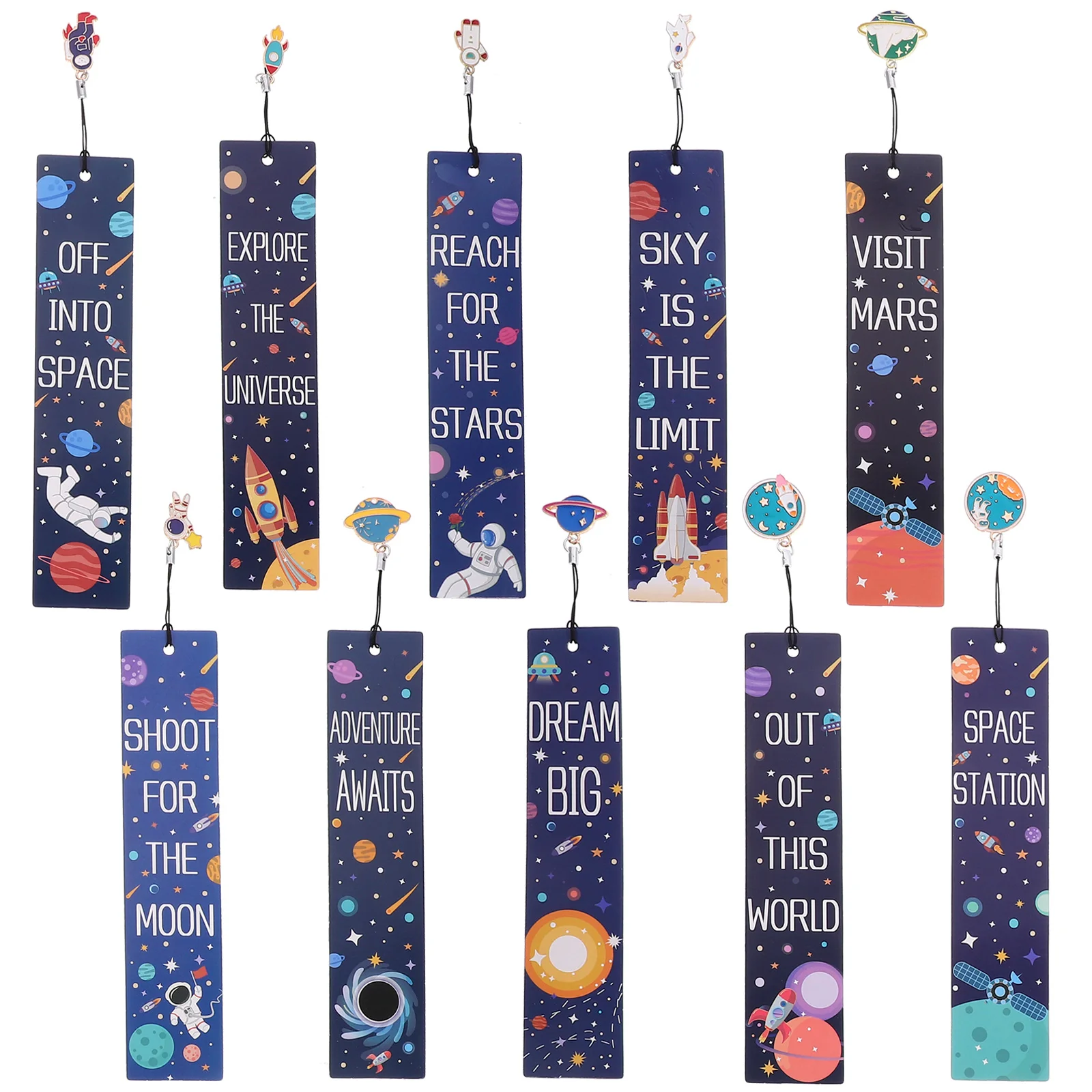 10 Pcs Space Bookmark Marks for Reading Kids Party Decorations Bookmarks Fun Favors Gifts Boys