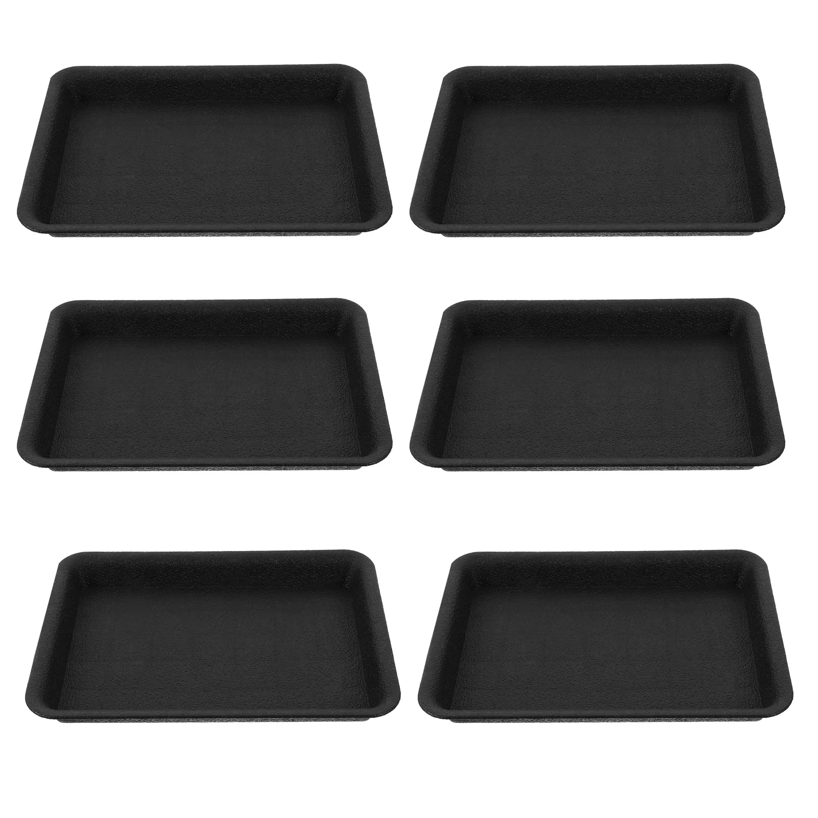 

6 Pcs Flower Pot Tray Clean and Tidy Plant Saucers Plates to Catch Water Indoor Plants Rectangular Plastic Trays for Drainage