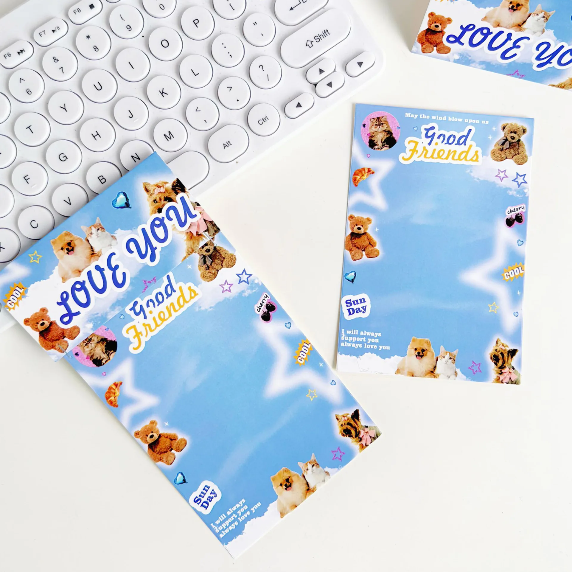 10pcs Cute Paper Card DIY Card Protective Packaging Photo Cardboard Packaging Gift Decor Card Head Paper Card Back Art Supplies