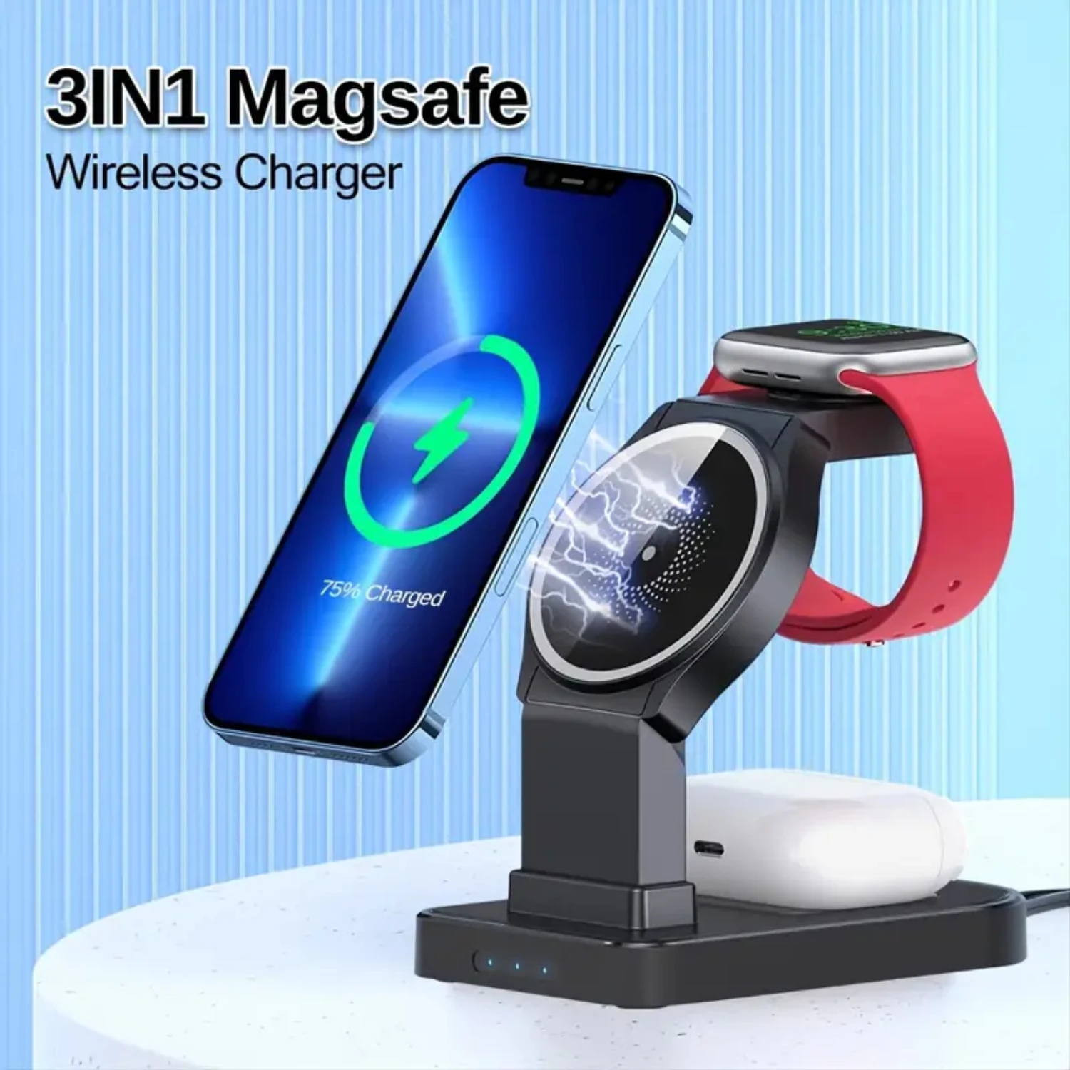 

Upgrade Your Charging Experience with This Sleek, Efficient, and Powerful 3-In-1 Wireless Pad for iPhone 14/Pro Max, iWatch, and