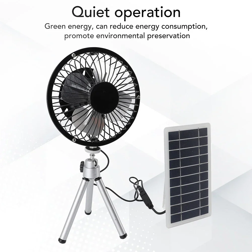 

Aluminum-Alloy Tripod 10W Solar-Panel Powered Fan 4 Inch Solar USB Dual Powered Fan Portable Travel Electrical Supplies