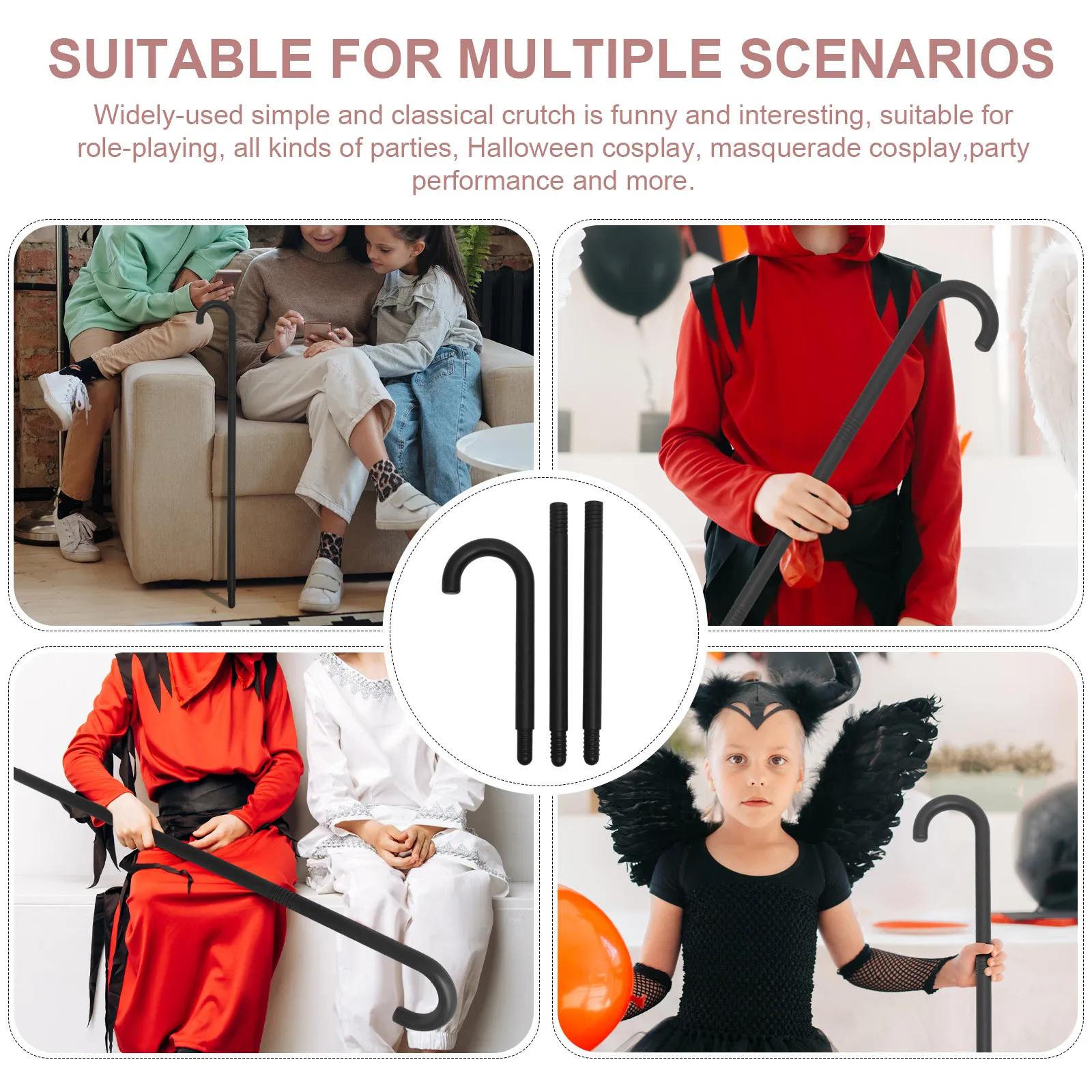 

Трость-костыль для косплея на Хэллоуин, реквизит для сценических выступлений, костюм волшебника, трость для вечеринок