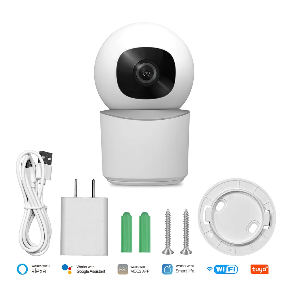 

WiFi Indoor Pan/Tilt Smart Security Camera Infrared Night Vision 3MP HD Wireless Monitor Camera 2-Way Audio