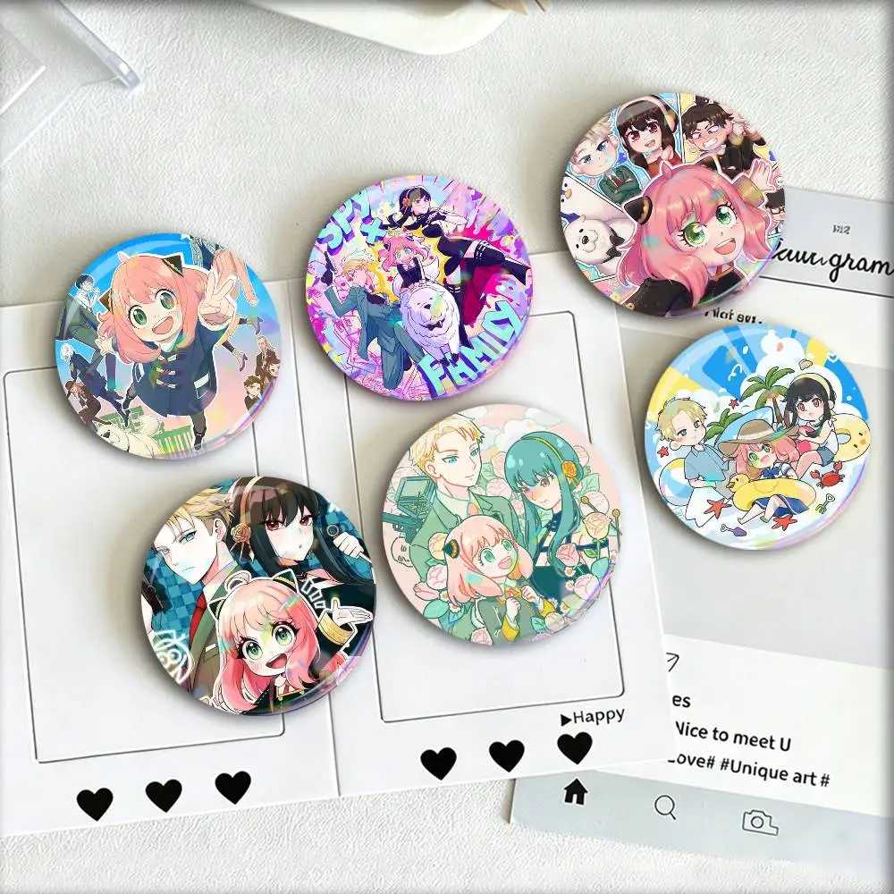 Anime SPY FAMILY  Laser Badge Creative Pins Brooch for Bag Clothes Hat Decor Gifts Fans Collect