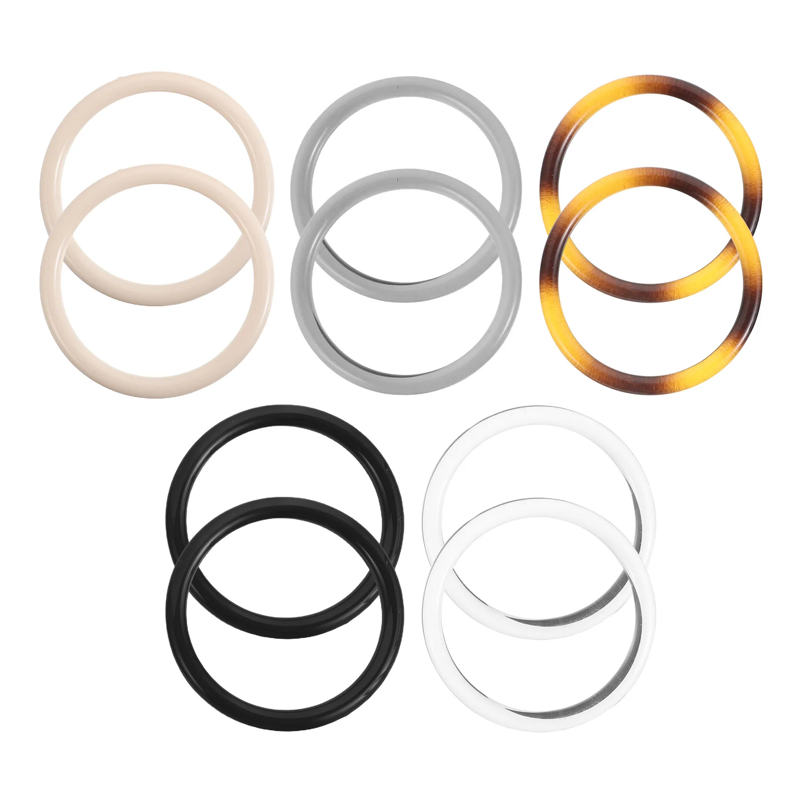 

10pcs Acrylic Bag Handles Round Replacement For Diy Woven Crochet Handbags Lightweight Purse Handle Accessories Versatile Use