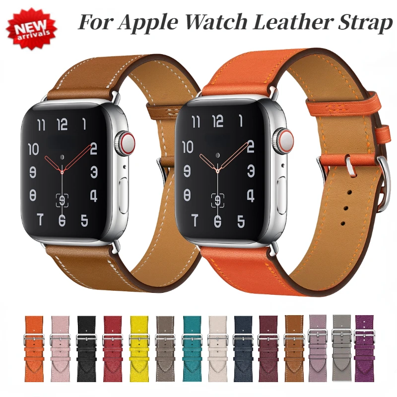 Premium Leather Strap for Apple Watch 49mm 45mm 41mm 44mm 42mm 40mm Bracelet Wristband IWatch Series Ultra 3 2/11 10 9 8 7 6 SE