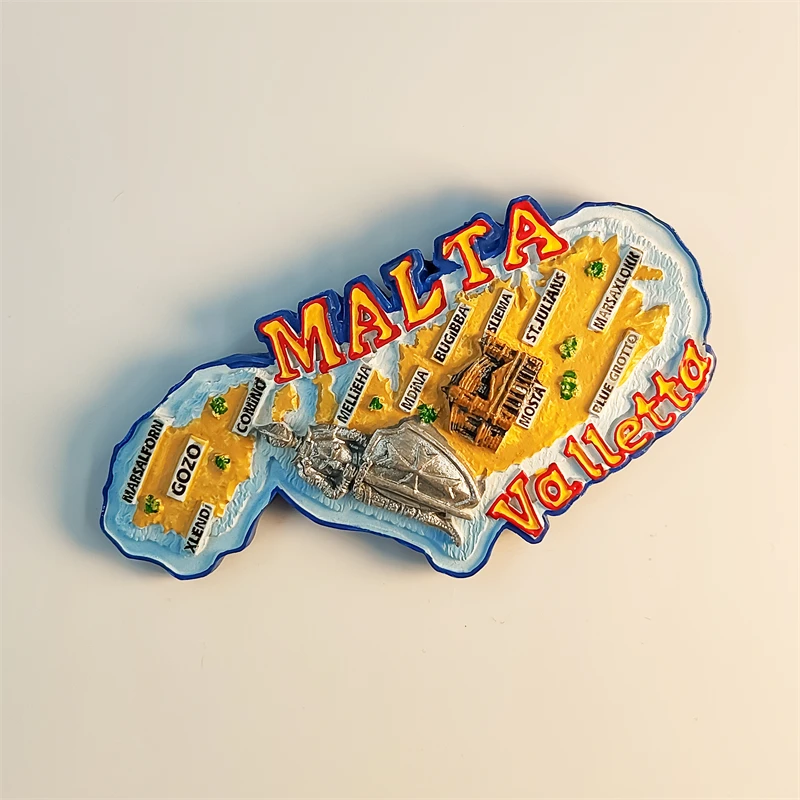 مغناطيس ثلاجة مجسمة ثلاثية الأبعاد ، لوحة راتنج ، ديكور المنزل ، أوروبا ، مالا ، فالبوري ، المدينة القديمة ، أوروبا