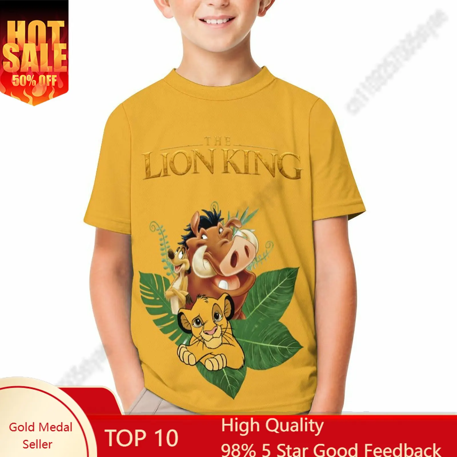 

The Lion King T Shirt Boy Girl Short Sleeve Print Fashionable Cute Casual Cotton TShirt Comfortable Crew Neck Children Child Tee