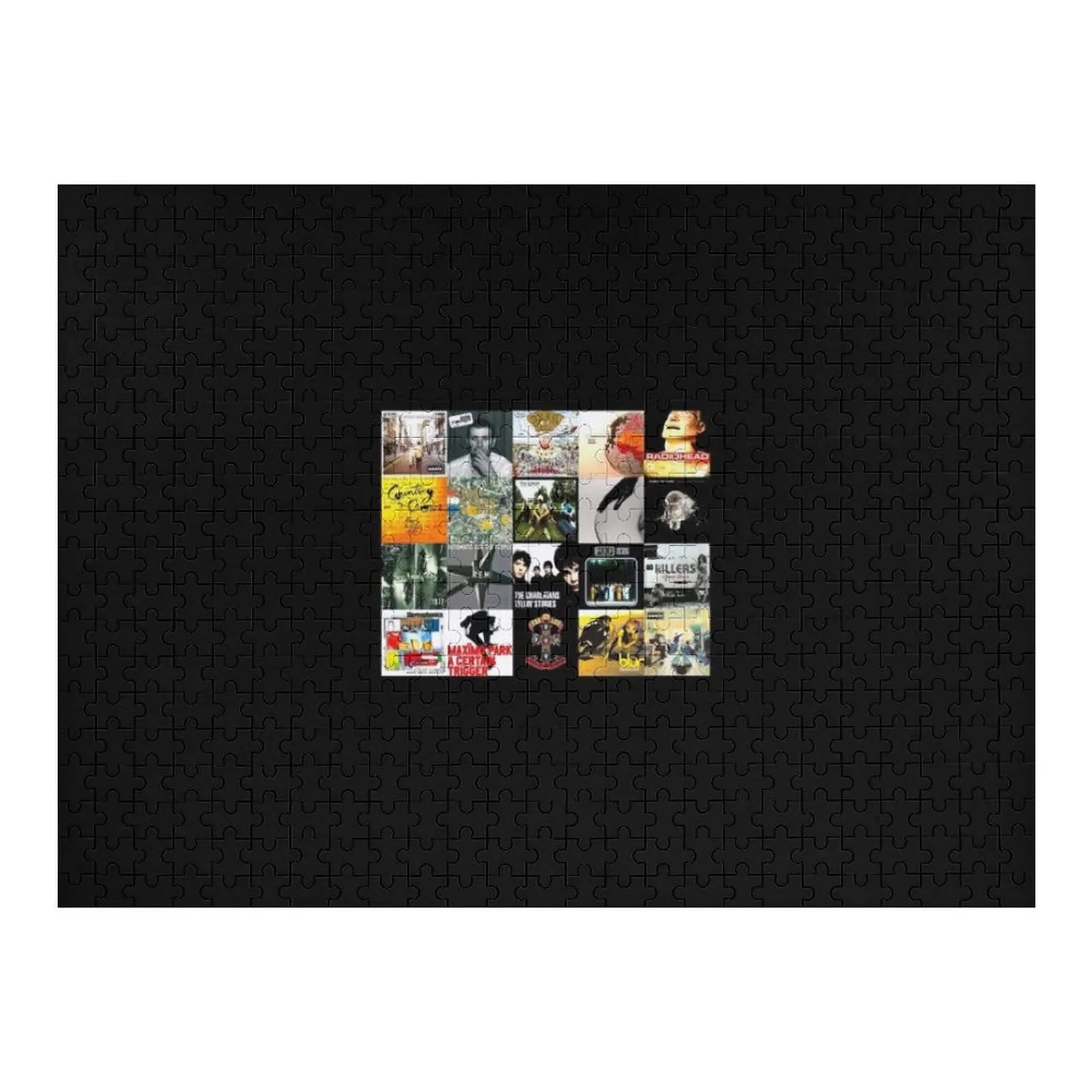

90s 00s Indie Britpop Albums Homage Collage Poster Jigsaw Puzzle Personalised Name Customized Picture Custom With Photo Puzzle