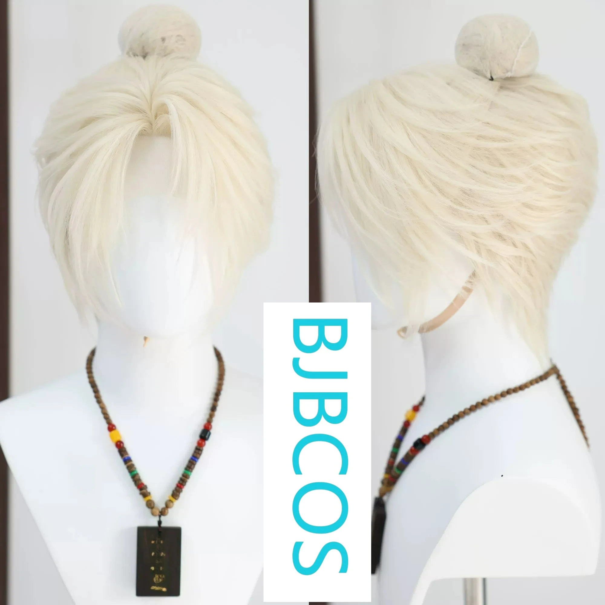 

[Styled Wig]WHERE WINDS MEET Dongque Gongzi White Gold Lace Front Wig COS Hairy Girl Style Wig Set