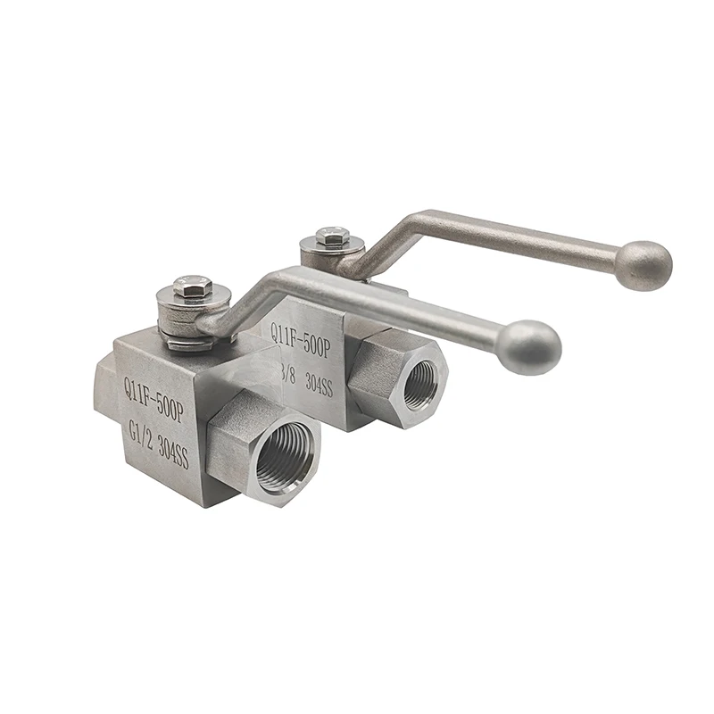 1/4 "3/8" 1/2 "3/4" 1 "2" Válvula de esfera de 2 vias de alta pressão 304/316L Rosca fêmea de aço inoxidável Interruptor hidráulico de água