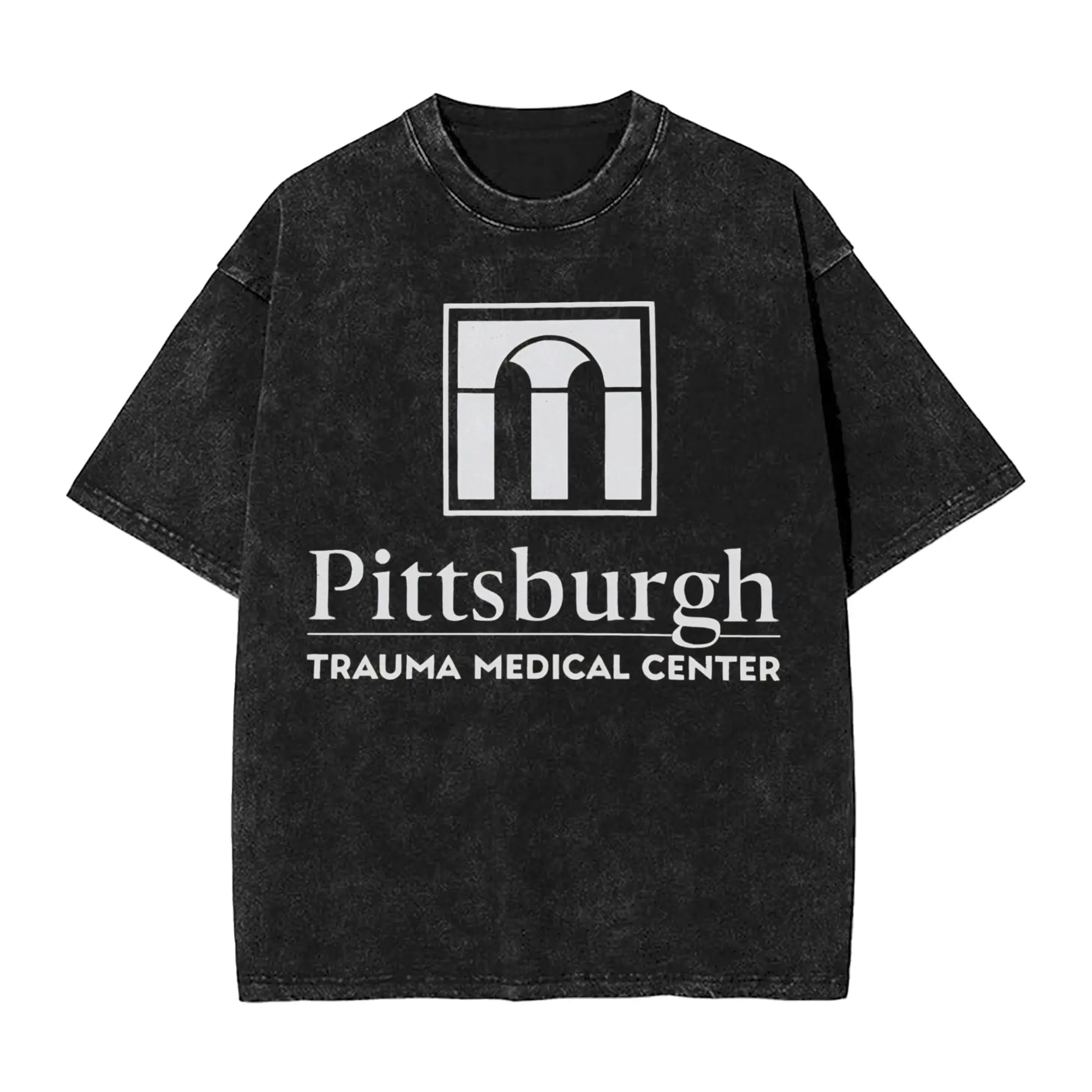The Pitt PTMC  T Shirts Washed Short Sleeve Oversize T-Shirt Hospital Vintage Men Women Tops Streetwear Printed Tee Shirt