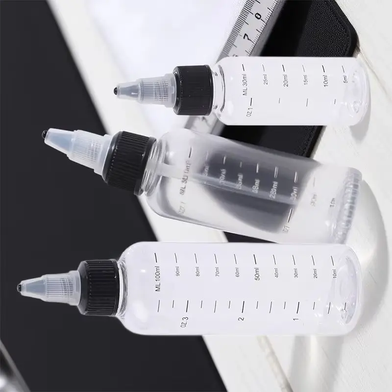 

1 шт., 30 мл-250 мл, пластиковые ПЭТ-бутылки-капельницы для сока и жидкости, поворотная крышка, контейнеры для пигментных чернил для татуировки