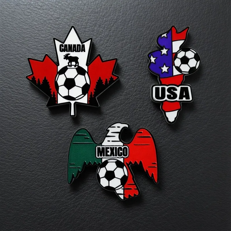 USA Canada Mexico Football Cheer Pin DIY Custom Enamel Badge for Clothes Bags Shoes Scarf Tshirt Jeans Car Gift
