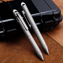 High Quality Titanium Alloy Tactical Pen Portable Waterproof Writing Pen Emergency Glass Breaker  EDC Outdoor Ball Point Pen