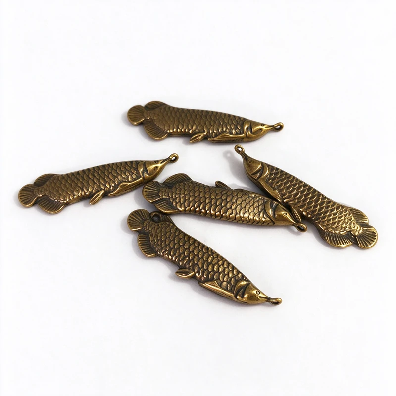 Pure Copper Fish Pendants for Keychain Brass Carp Key Chain Rings Hanging Jewelry DIY Leather Car Keyrings Fashion Accessories