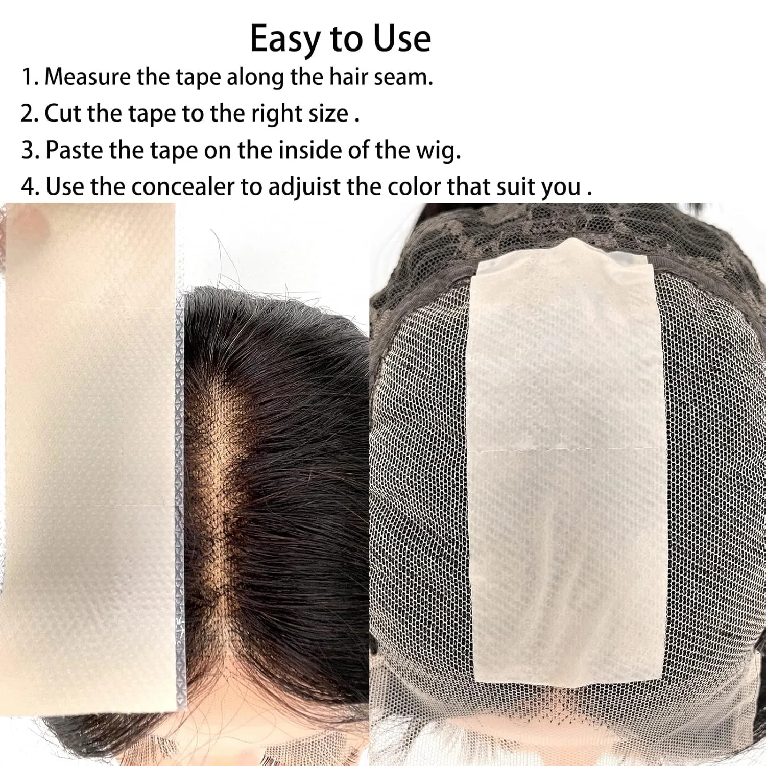 

4*50cm/roll Silicone wig lace cap Cover Sheets 1/2/3Rolls Self-Adhesive Cover Tape Waterproof and Breathable Concealer Patch