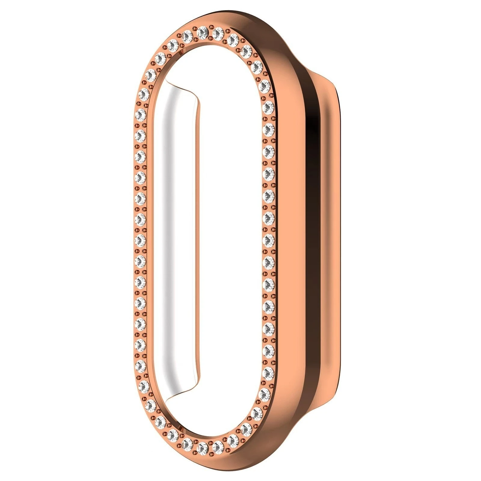Diamond-set Skeleton Case Suit for Xiaomi Miband 8/9/10 Series Skeleton Single-row Diamond Watch Case for Xiaomi Watch Series