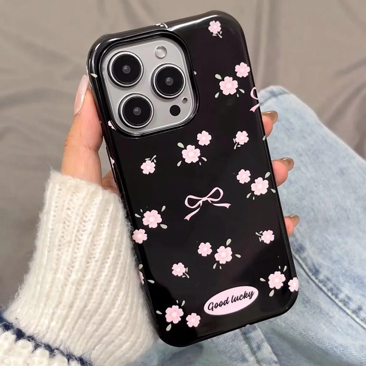 SEIRASSIM cute bowknots flowers phone case for iphone 16 pro max 15 plus 14 13 11 12 back cover for iphone xr xs x 7 8 SE2 shell