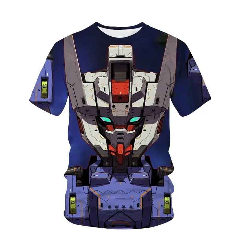 Summer Mobile Suit Gundam T Shirts Boys Girls Fashion Mens Womens Kids 3D Printed T Shirts Short Sleeves Casual Tops Clothing