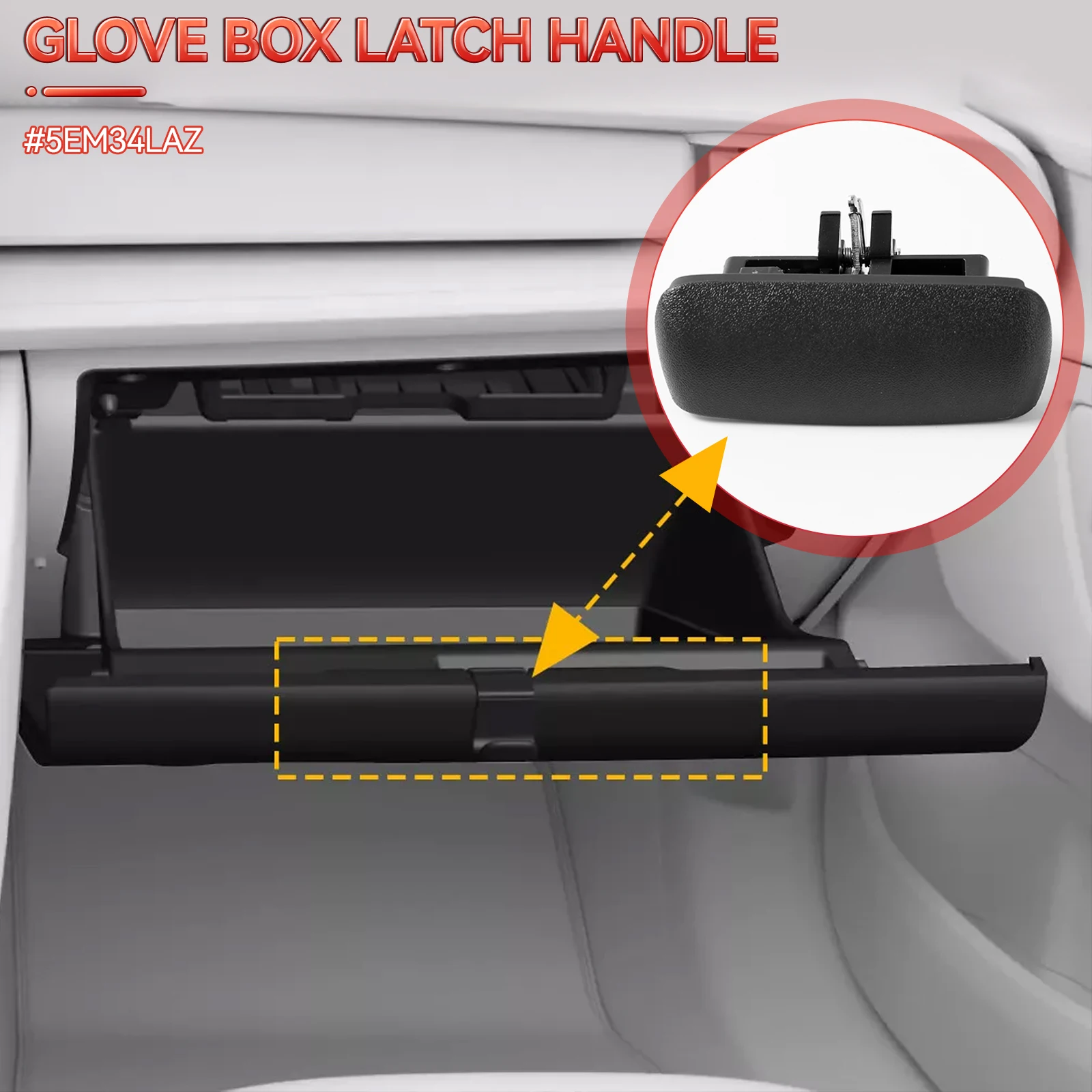 5EM34LAZ Car Glove Box Catch Latch Open Handle Black Fits For Dodge Durango Dakota 1997-2000 Auto Accessories Lock Release Lid