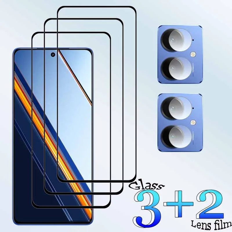 

3+2 For Realme Neo7SE Tempered Glass Shockproof 9H Clearly Anti-Scratch Front Protector +Soft Camera lens film