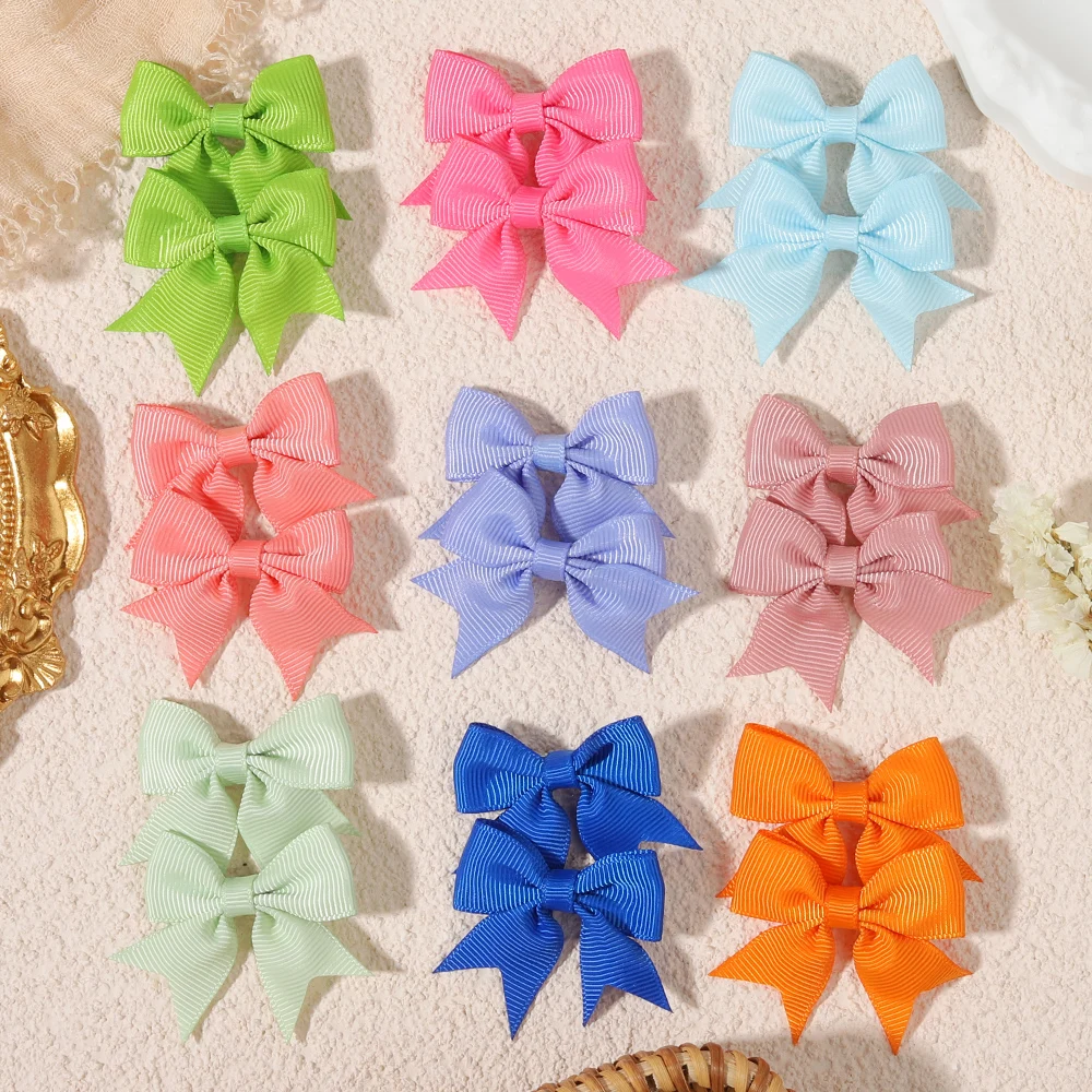 

10PCS/lot Girls' Hair Accessories, Multiple Solid Color Bow Clips,Suitable for Children and Baby Hair Accessories with Bow Clips
