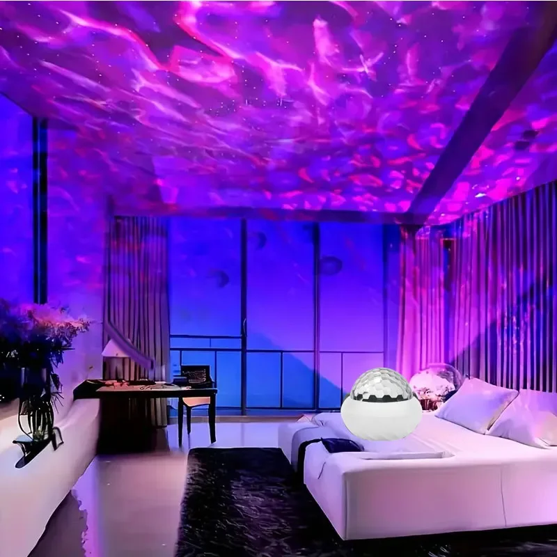 USB Northern Light Projector Remote Control RGB Atmosphere Night Lights 360° Rotate Aurora Projection Lamp for Home Party Decor