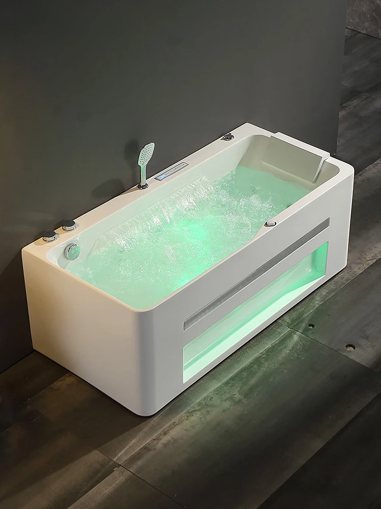 Surfing massage thermostatic bathtub, household small unit, adult acrylic bathroom thickened