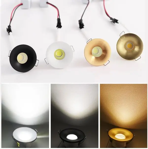 110V 220V 3W Cob LED Spot Light Hole 30mm Dimmable MiNi downlight Cabinet Light Recessed For Gypsophila Jewelry Display