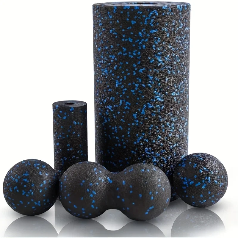 5-teiliges Schaumstoff-Rollen-Set mit hoher Dichte – Muskelmassage, Yoga und Therapie, inklusive Rückenroller, Erdnussball, tragbare Übungsgeräte