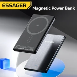 Essager PD 20W Magnetic Wireless Charging Bank 5000mAh External Battery Charger For iPhone 15 14 13 Pro Max Thin Charging Bank