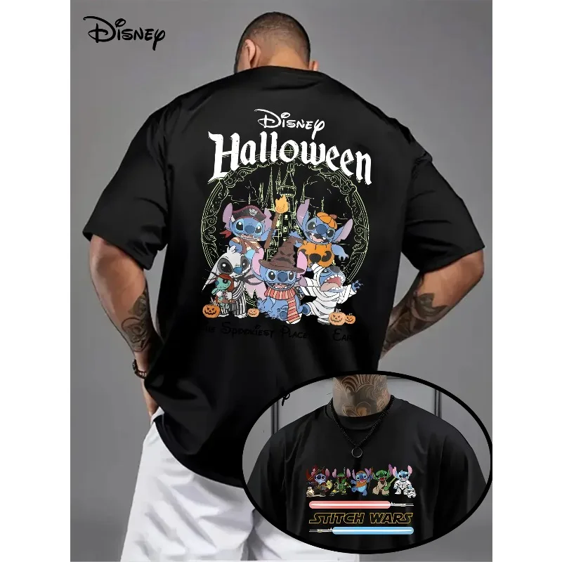 

Мужская футболка из чистого хлопка на тему Диснея, новая летняя повседневная модная мужская и женская уличная одежда для пар