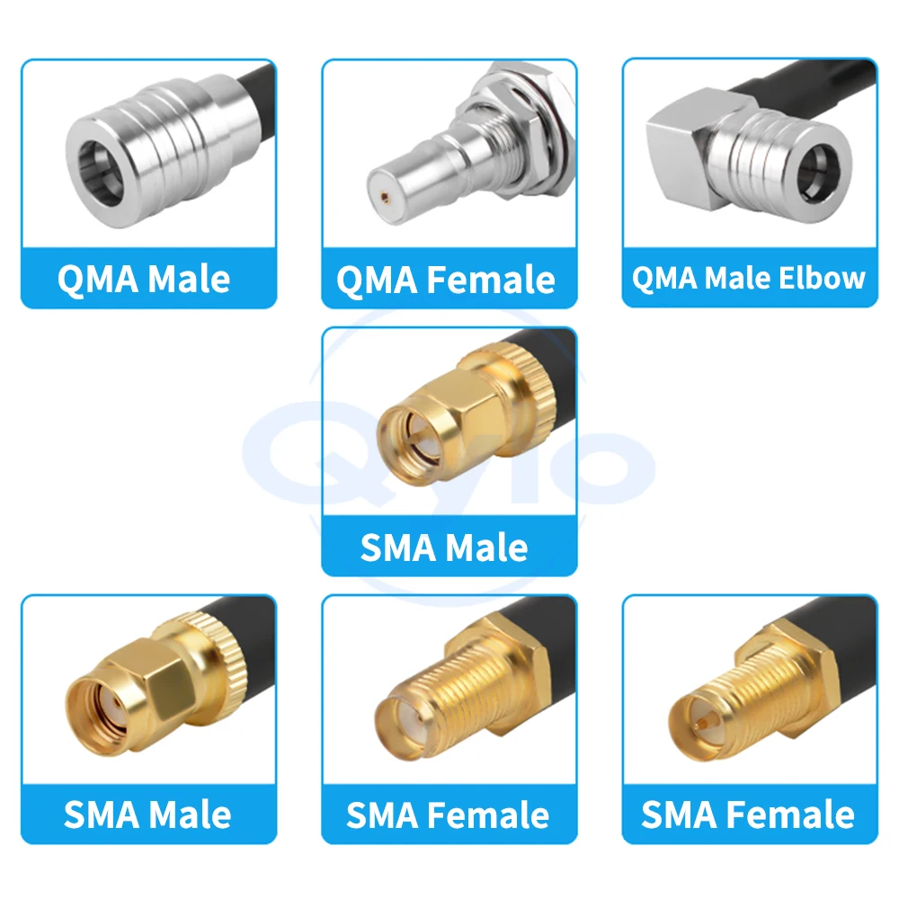 QMA to SMA Adapter Cable QMA to SMA Male/Female SYV50-5 (5D-FB) Adapter Cable Coaxial Cable (1 pcs)
