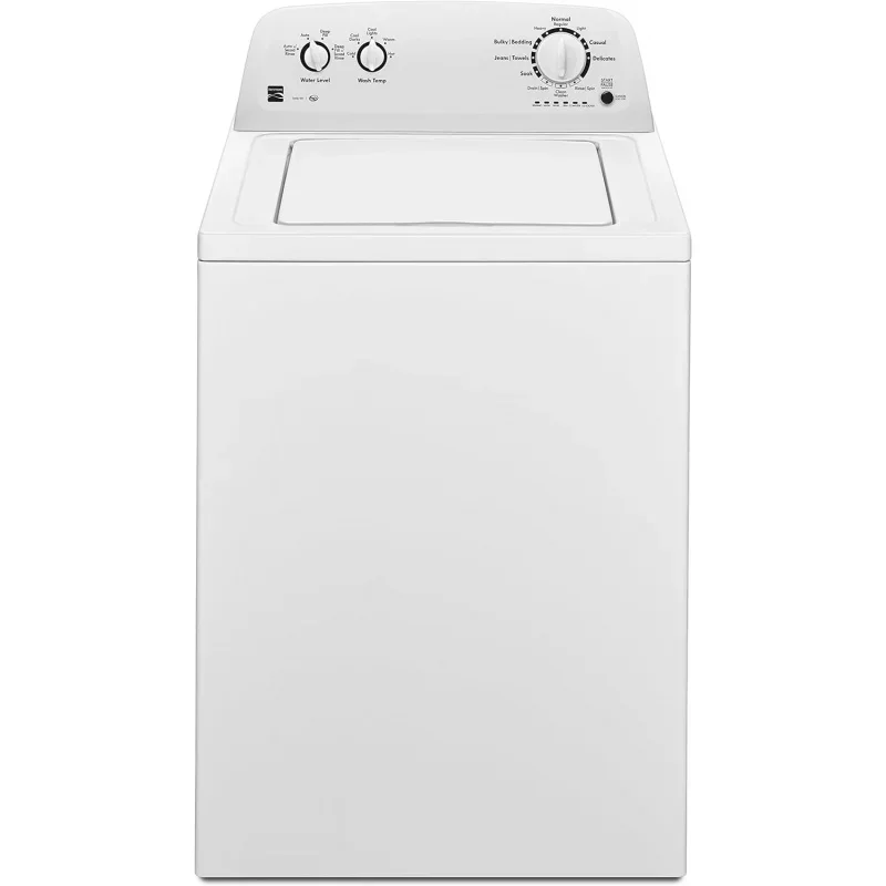 Kenmore top-load washer with dual action agitator, stainless steel top loader laundry washing machine, 3.5 cu. ft. capacity Whit