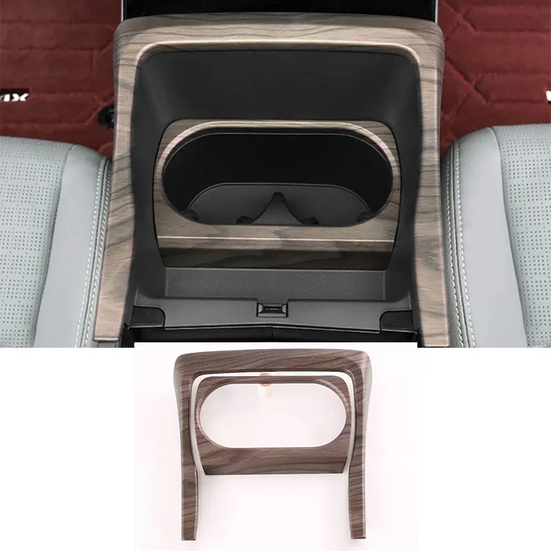 

For Toyota BZ4X 2022 Wooden Color Car Front Water Cup Holder Frame Cover Trim Interior Accessories