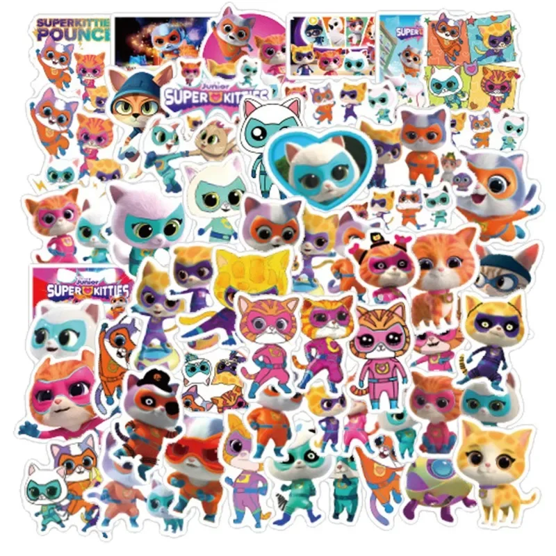 50pcs Super Kitties Cartoon Stickers Luggage Stationery Water Cup Car Cell Phone Scooter Laptop Refrigerator Decoration Sticker