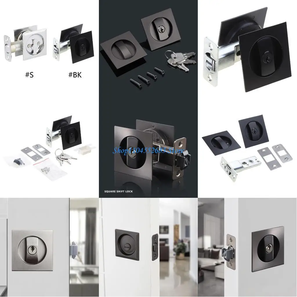 

Y6GD Privacy Pocket Door Locks Polished-Bed Bath Pocket Door Lock Invisible Recessed Door Lock for Kitchen Bathroom Bed Room