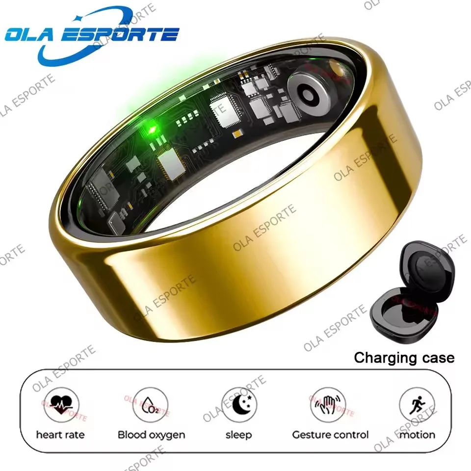 2026 Smart Ring Blutdruck Herzfrequenz Schlafüberwachung Smartring & 5ATM Wasserdicht Multi-Sport-Modus Smartring für Männer und Frauen HT30