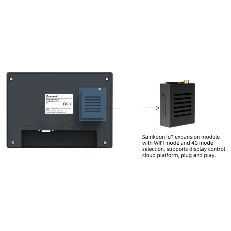 Samkoon 7" HMI Touch Panel IoT Function Wifi 4G Optional Modbus RTU TCP Protocol