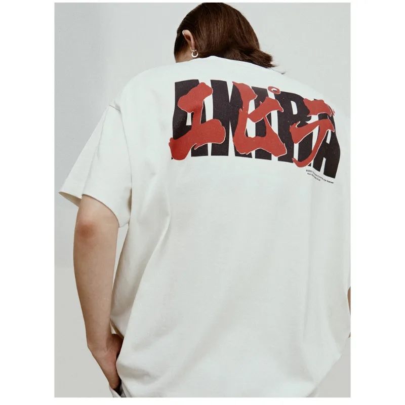 Simpson street culture wash to do old printed T-shirt loose casual short sleeved oversized T-shirt for men and women