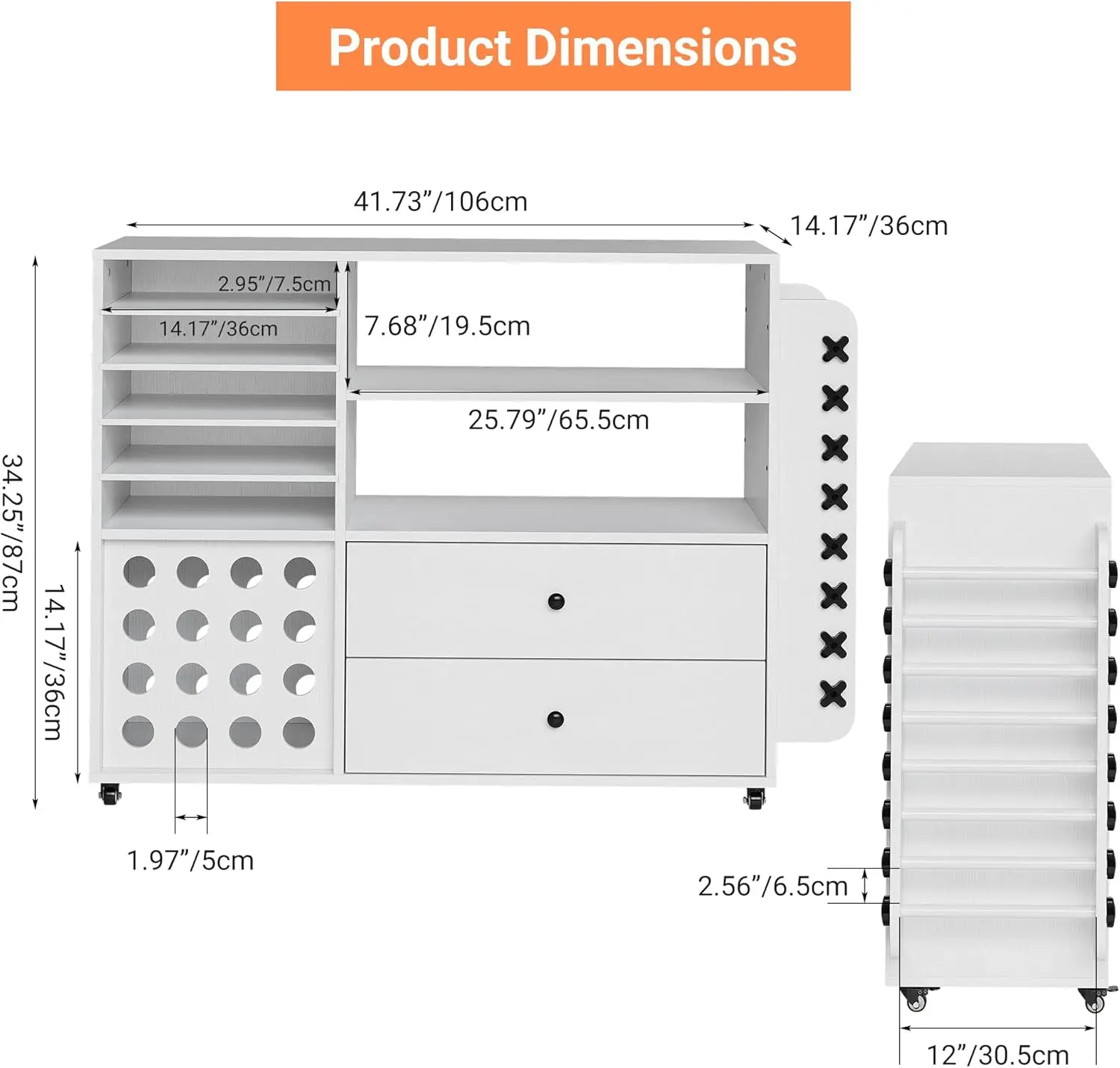 42인치 크리컷 공예 카트: 24롤 비닐 보관 캐비닛 및 정리함(대형 서랍 2개 포함) |   크리컷 기계용 올인원 스테이션