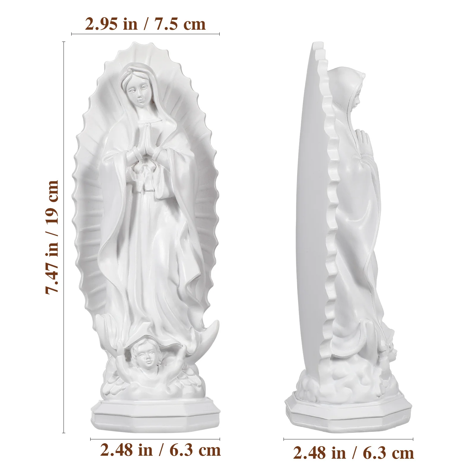 Harz Maria Statue Katholizismus Skulptur Religiöse Dekor Desktop Kirche Dekoration Einzigartiges Geschenk Maria Statue