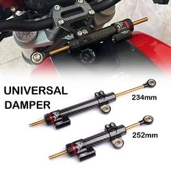 Motorcycle Adjustable Damper Steering Stabiliz 252mm 342mm steering stabilizer for Honda Kawasaki Yamaha Carbon fiber texture