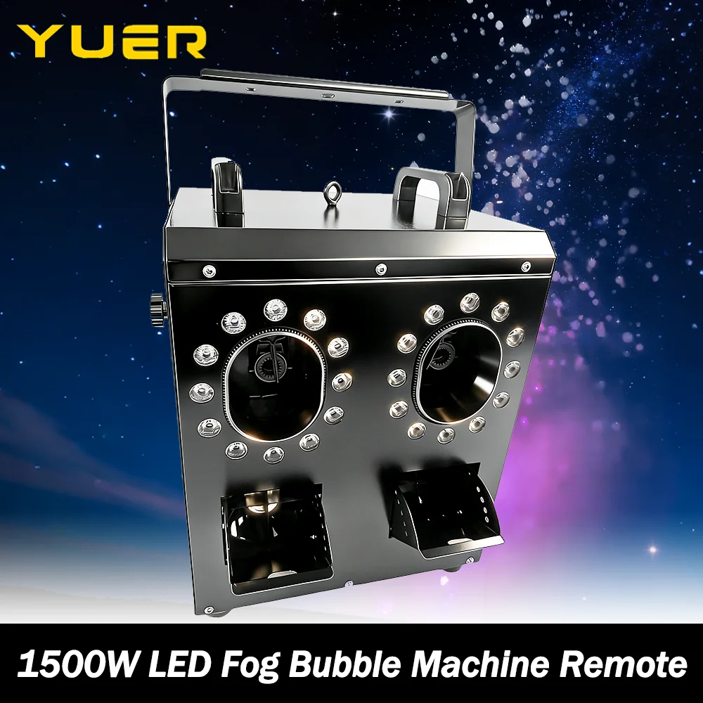1500W LED Fog Bubble Machine Smoke Bubble Maker DMX512 Remote Control for DJ Disco party bar club Halloween Wedding Birthday