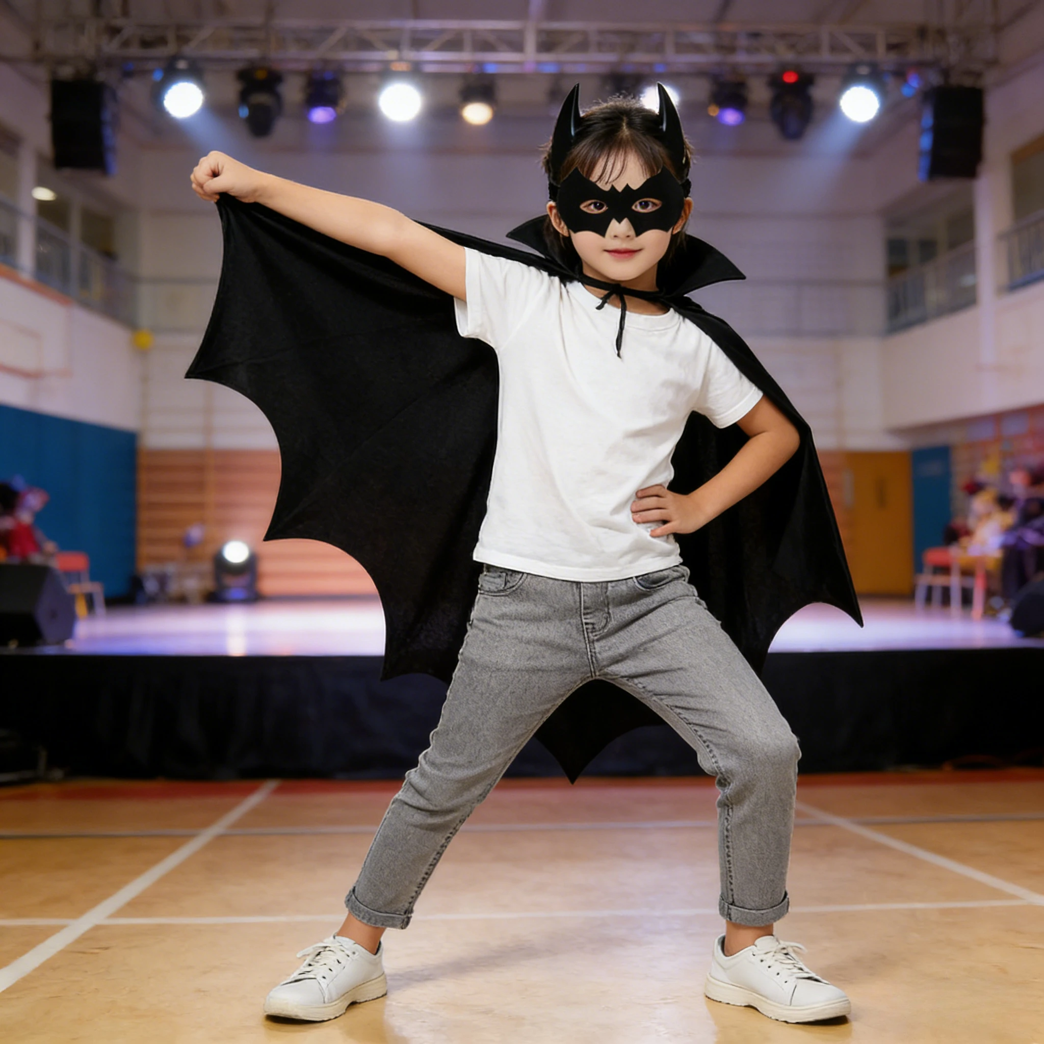 2026 Black Bat Cape Set Soft Fabric For Cosplay Stage Show Theme Party Comfortable Costume Wear